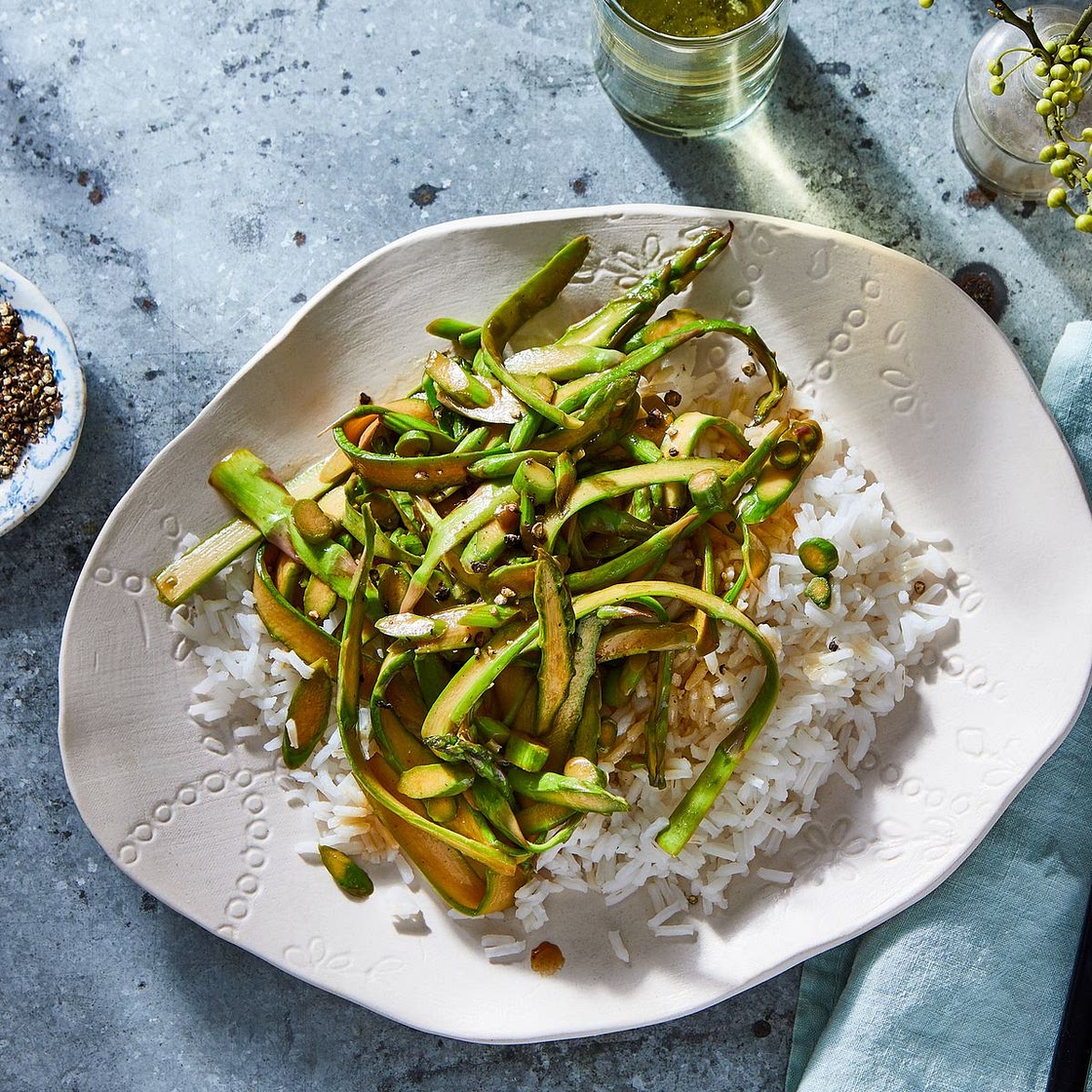 Paper-Thin Asparagus With Butter & Soy Sauce