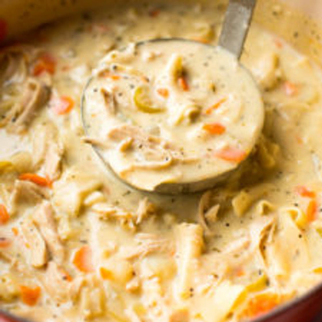 Lightened-Up Creamy Chicken Noodle Soup