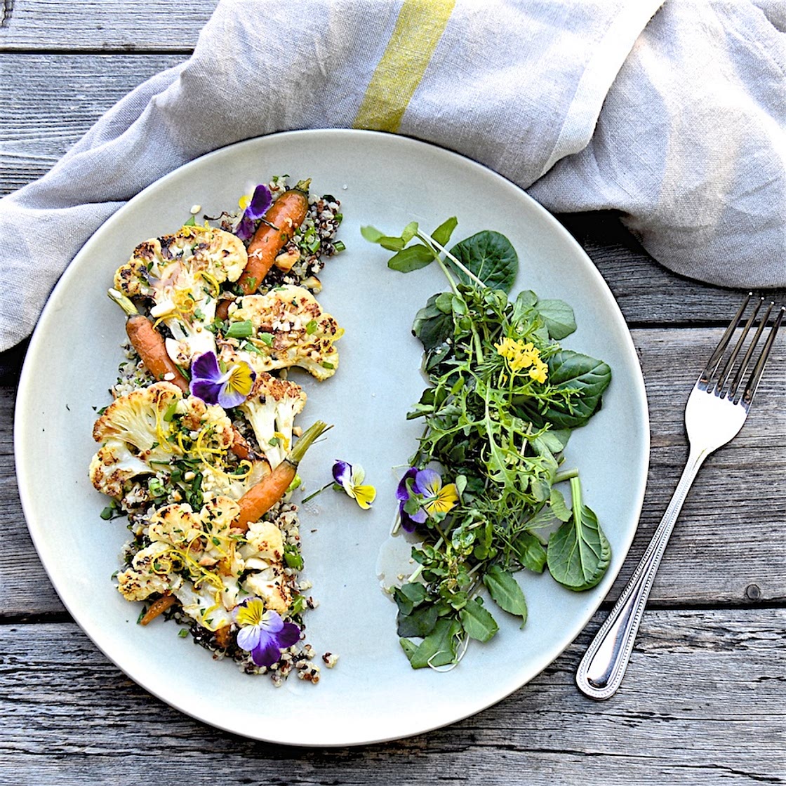 Roasted cauliflower and quinoa salad