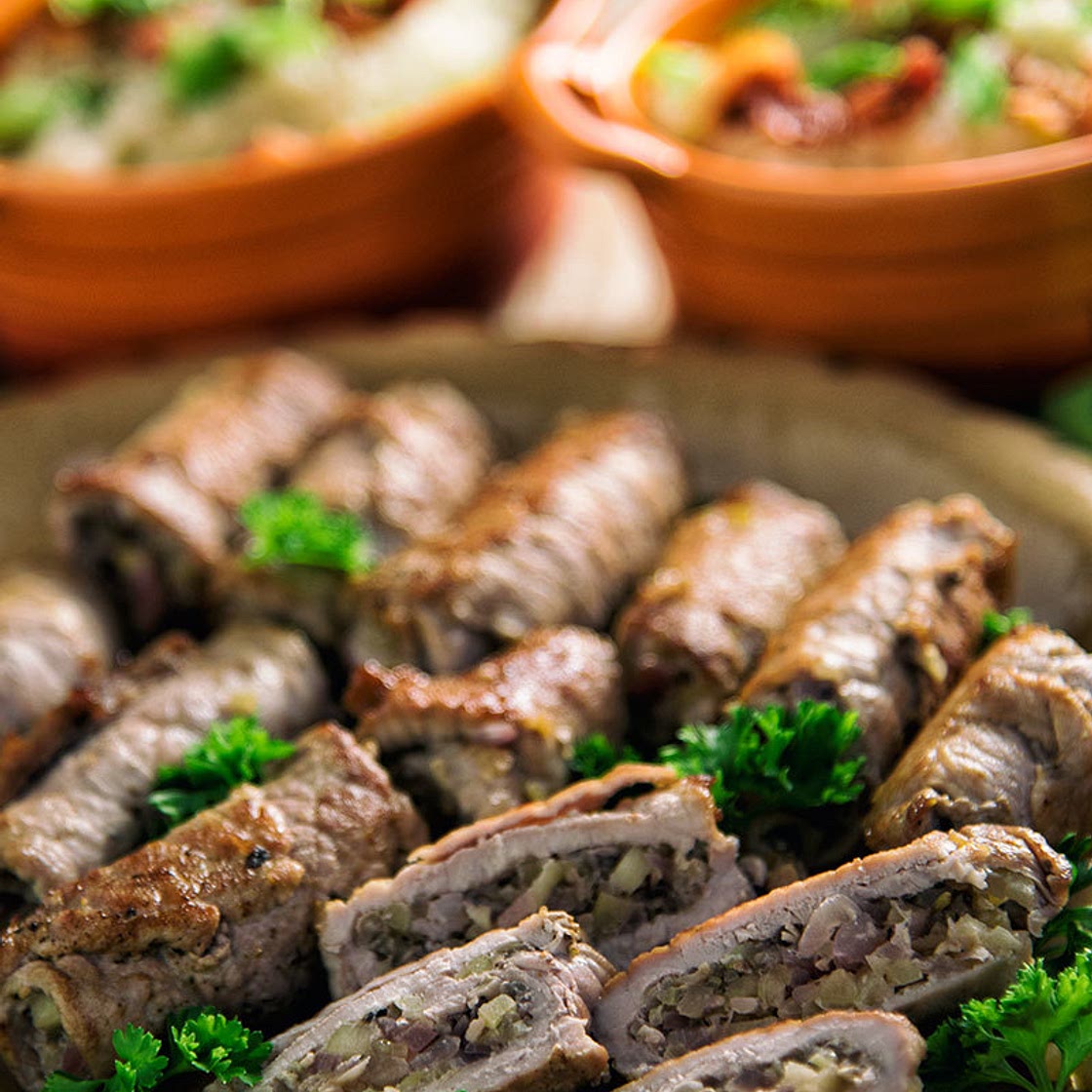 Mushroom And Apple Stuffed Rolled Pork Recipe