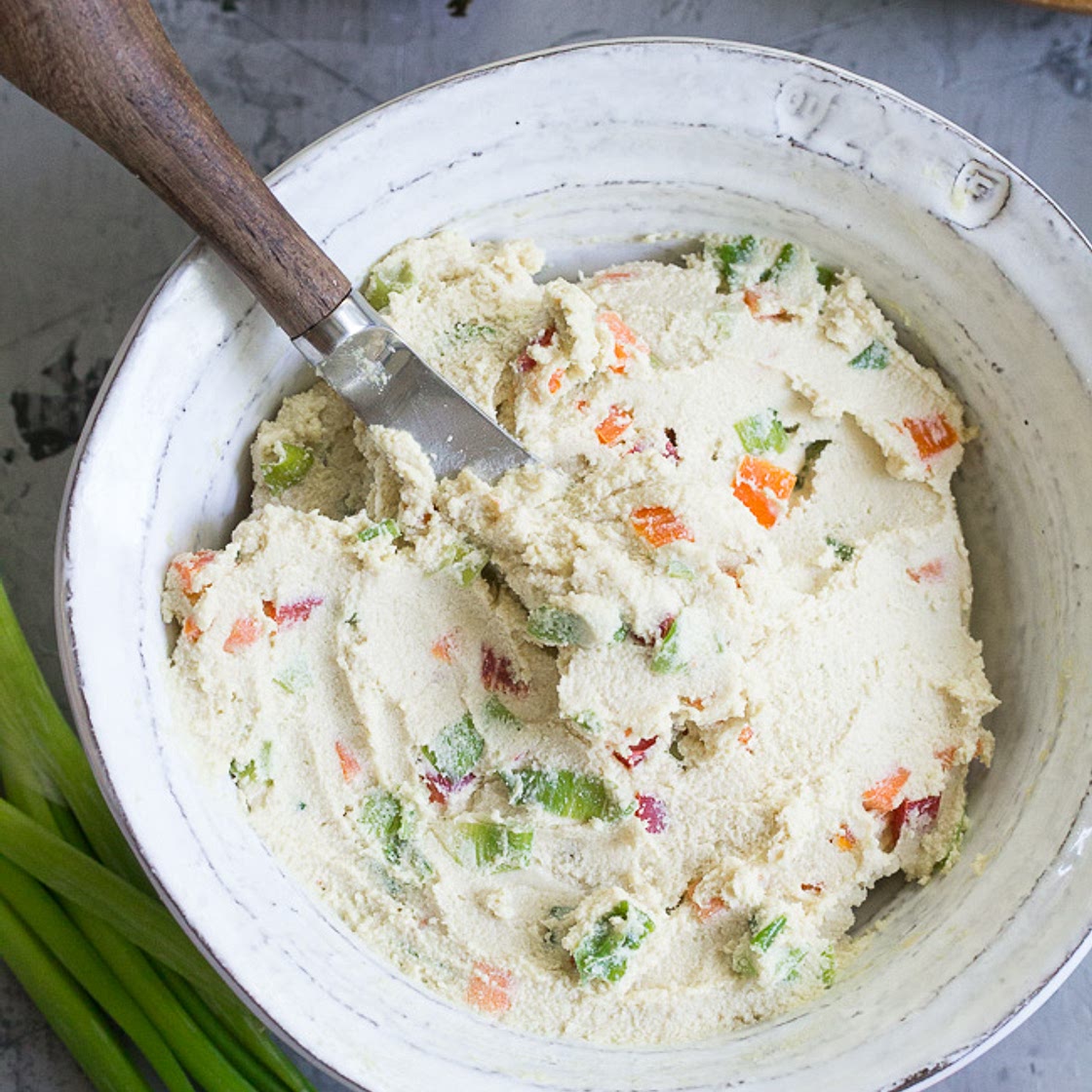 Veggie Packed Cashew Cream Cheese {Paleo & Vegan}
