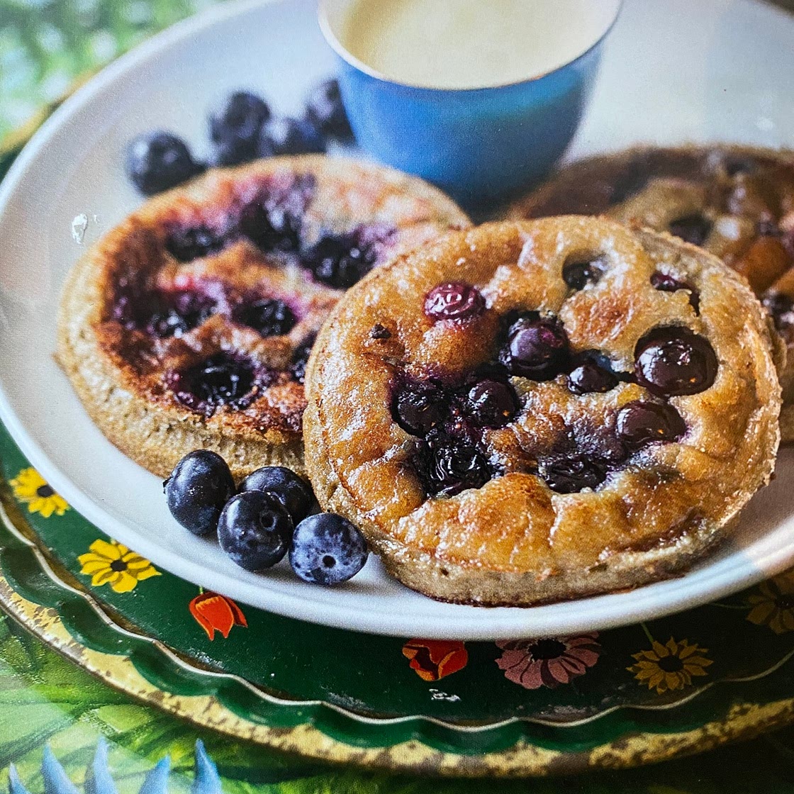 Blueberry Pancakes With Mango Cashew Cream