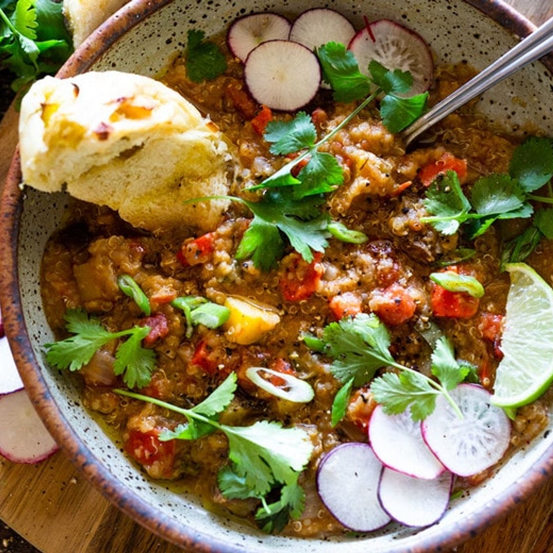 Moroccan Red Lentil Quinoa Soup