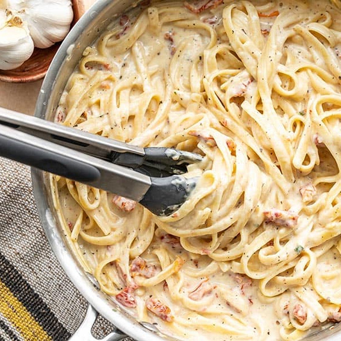 One Pot Creamy Sun Dried Tomato Pasta