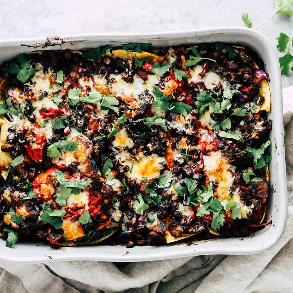 Mushroom Kale Black Bean Taco Bake