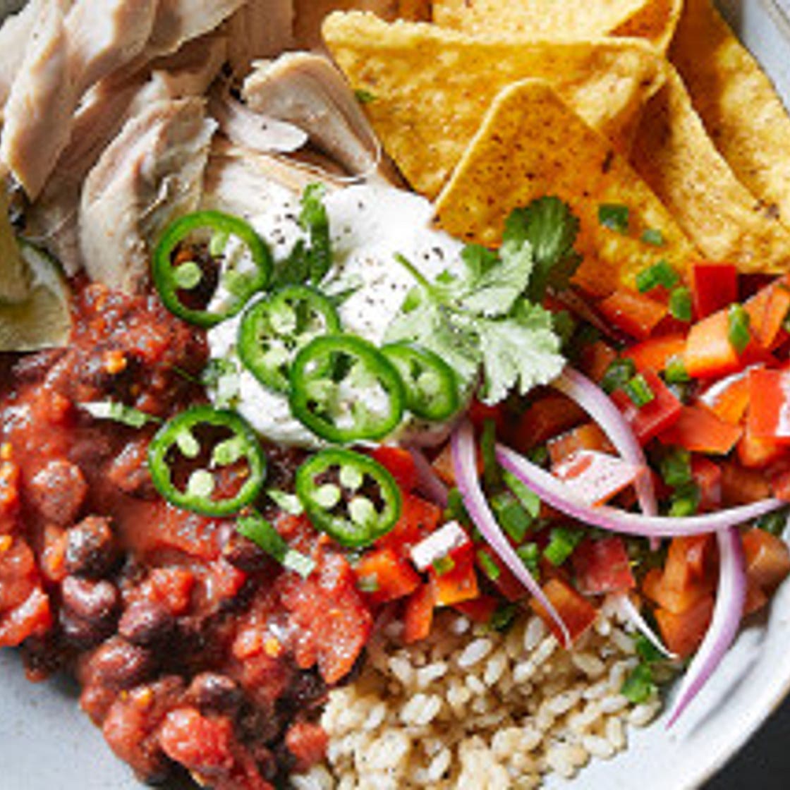 Deconstructed enchilada bowl