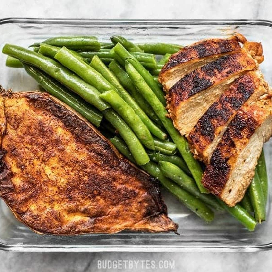 Smoky Chicken and Cinnamon Roasted Sweet Potato Meal Prep