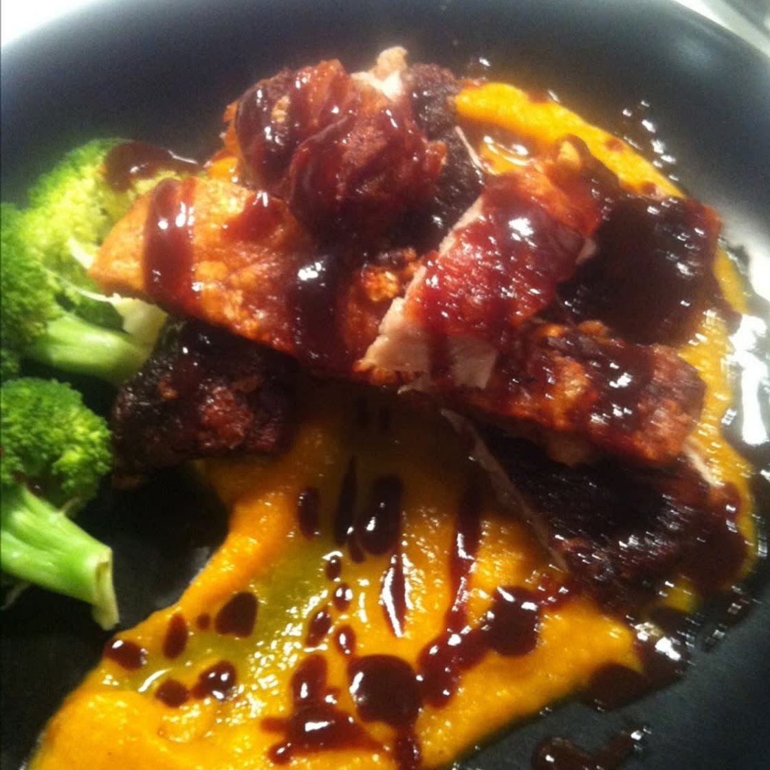 Five-spiced Pork, Pumpkin and Quince glaze