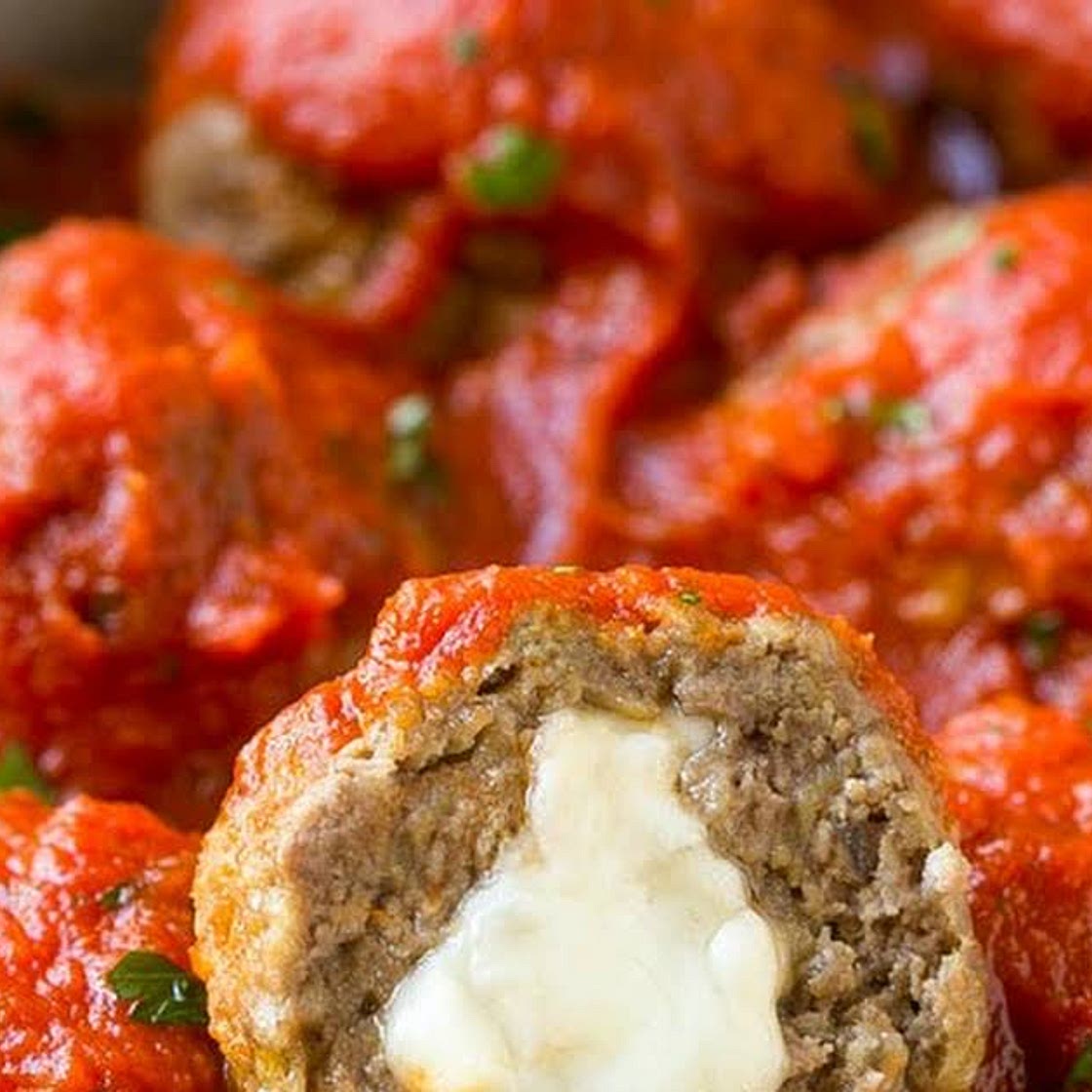 Mozzarella Stuffed Meatballs Recipe | Yummly
