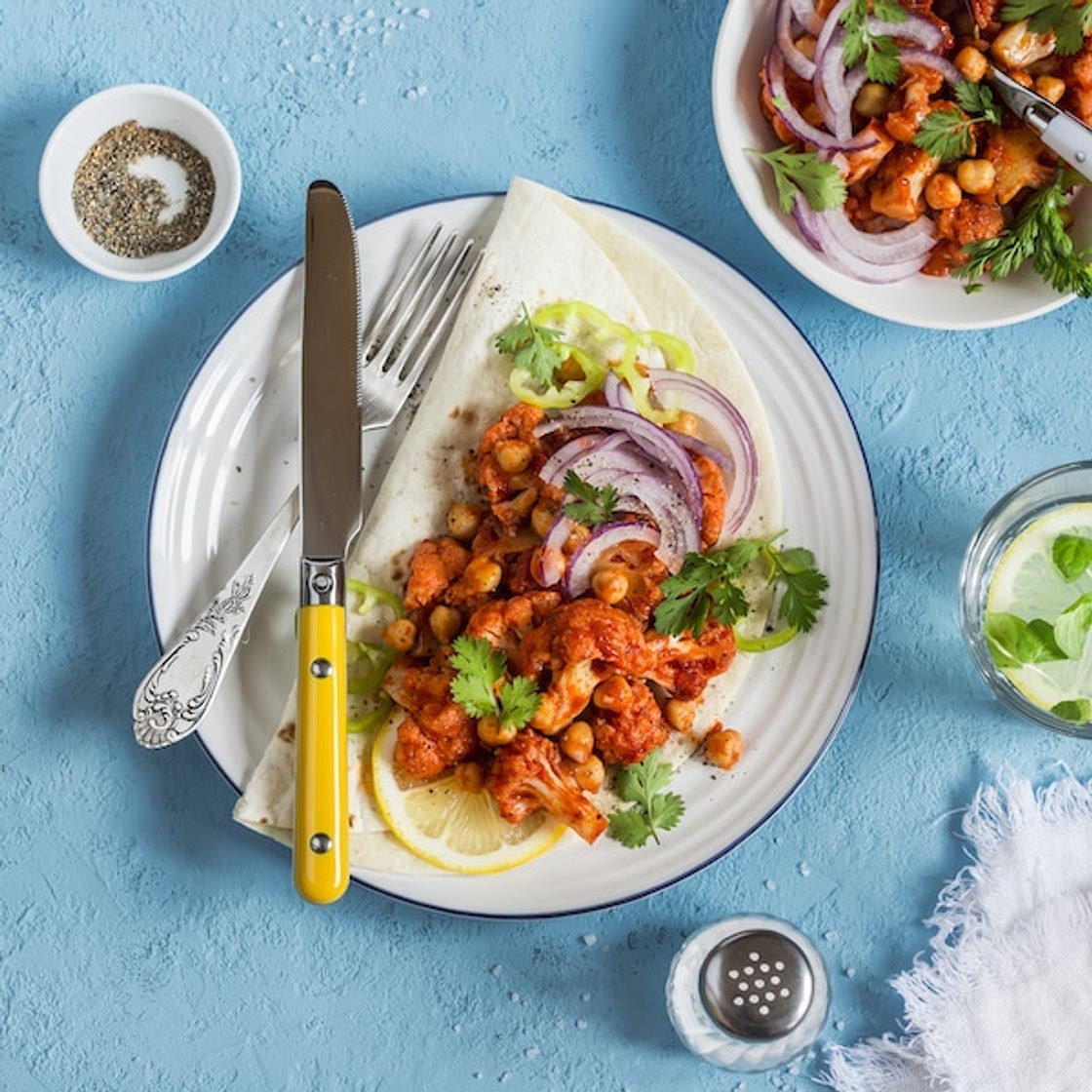 Cauliflower-Chickpea Tacos (video)