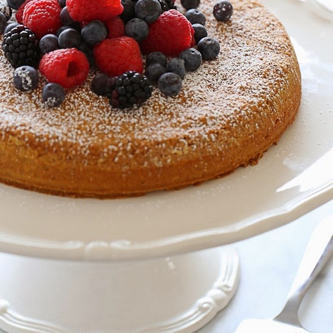 5-Ingredient Almond Cake with Fresh Berries