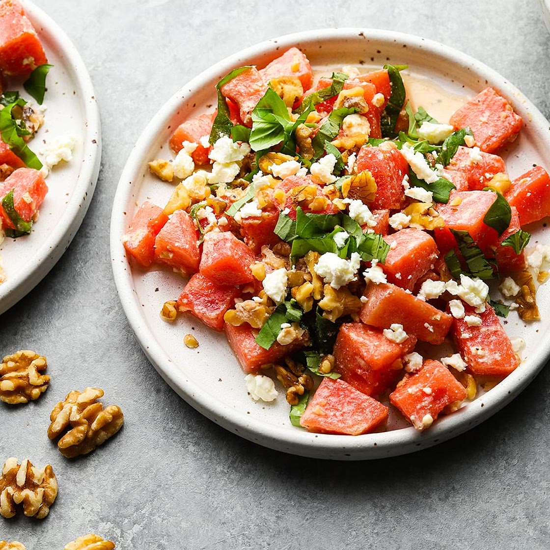 Watermelon, Feta, and Walnut Salad