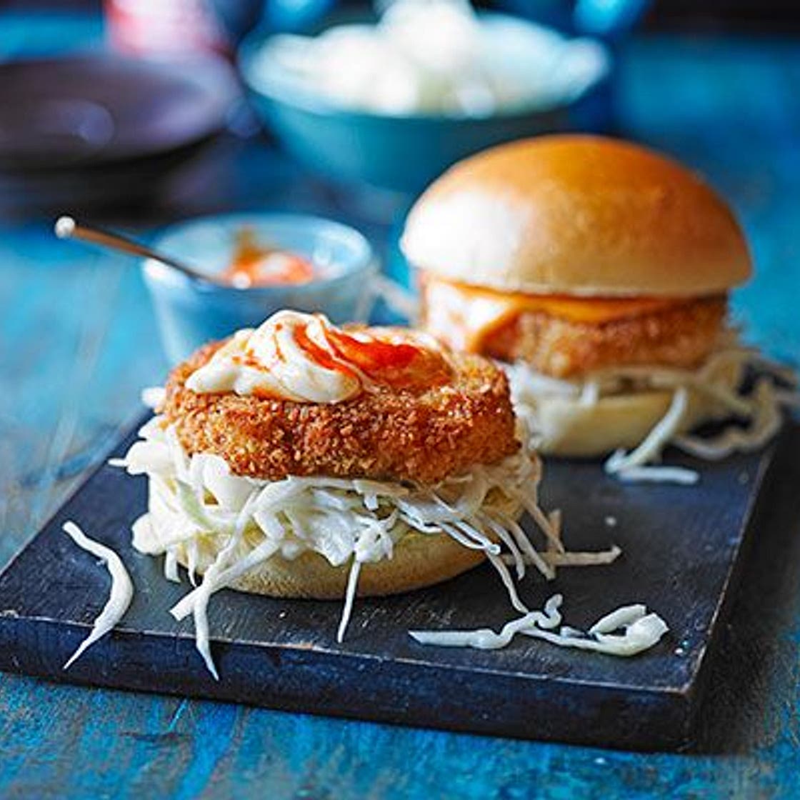 Prawn katsu burgers