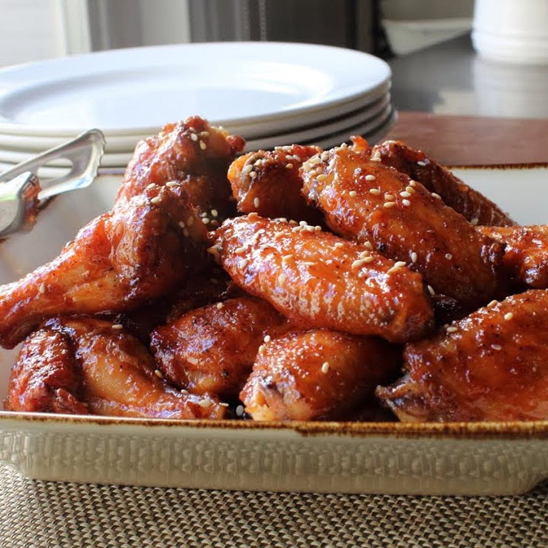 Honey Sriracha Chicken Wings and the Secret to Crispy Baked Wings!