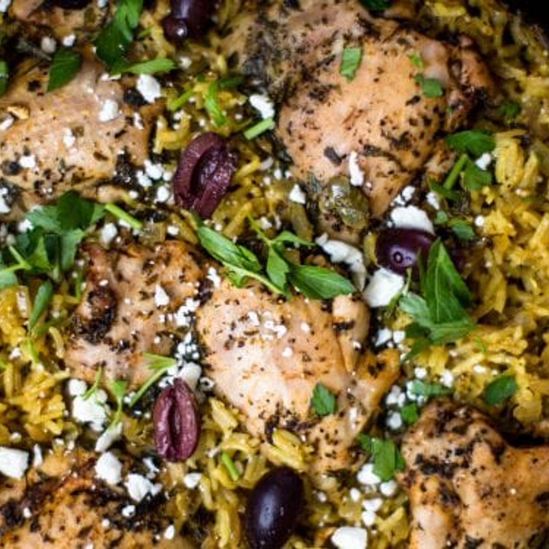 One Pot Mediterranean Chicken and Rice