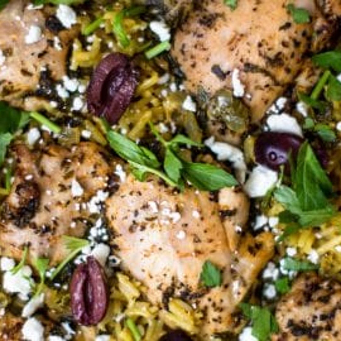 One Pot Mediterranean Chicken and Rice