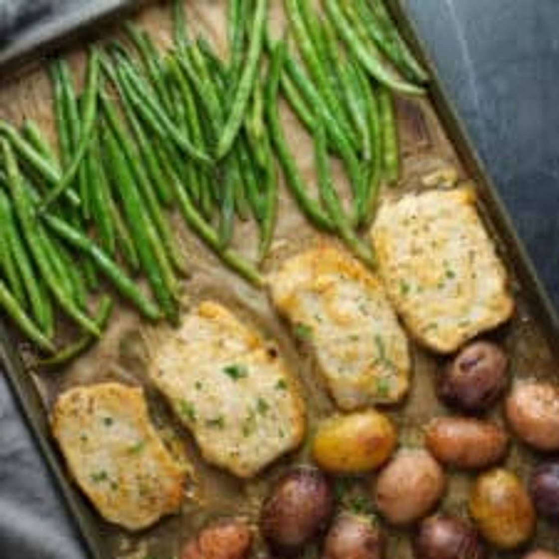 One-Pan Honey Mustard Pork Chops and Veggies