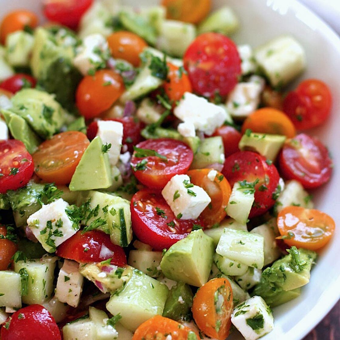 TOMATO, CUCUMBER, AVOCADO SALAD