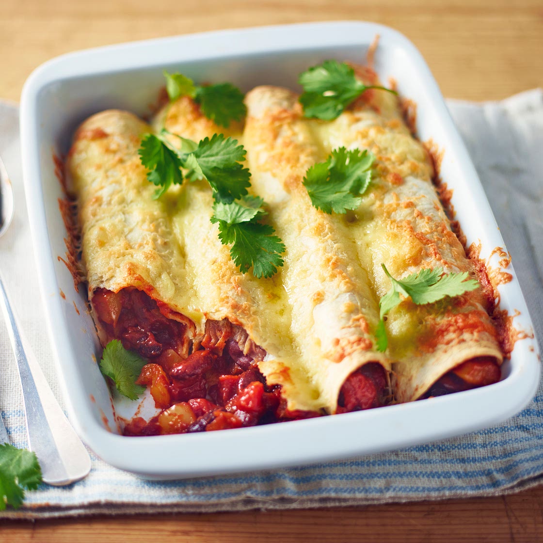 Quick beany enchiladas