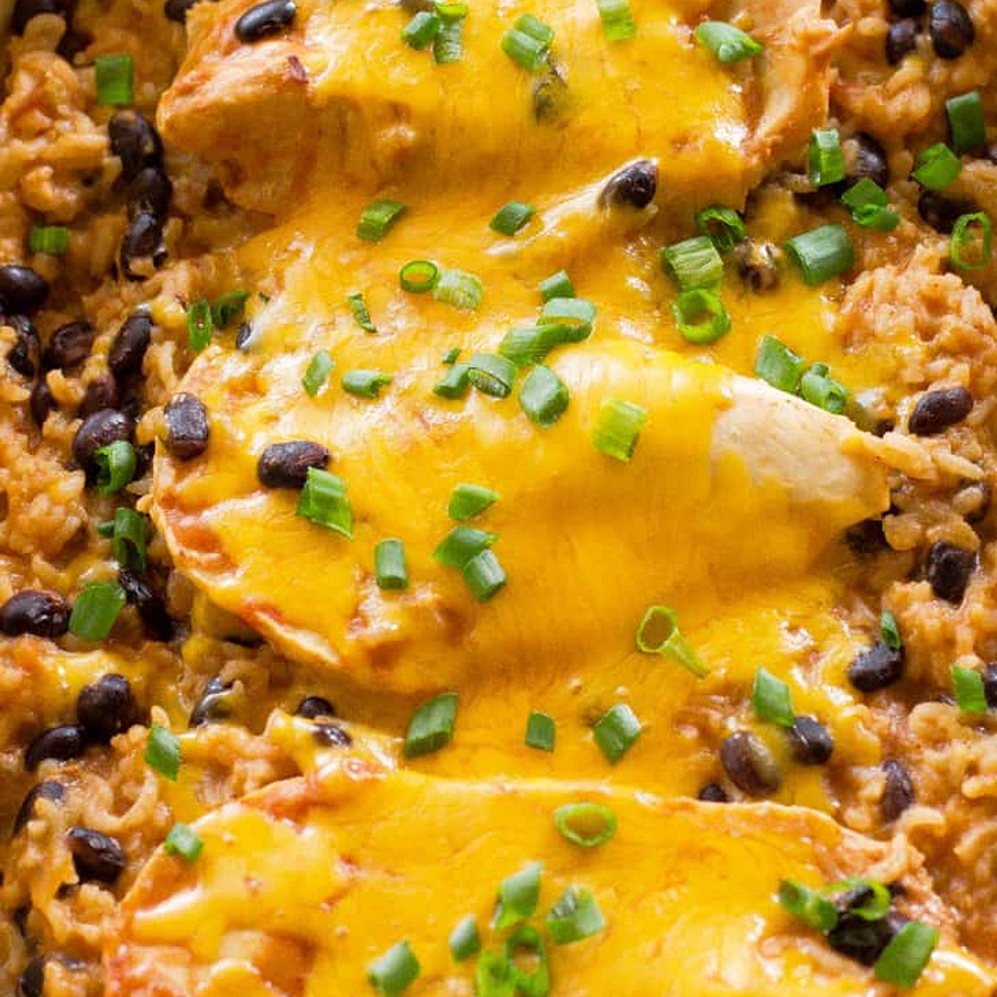 One Dish Chicken, Black Beans, and Rice