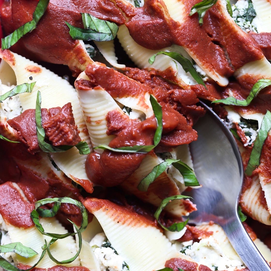Vegan Stuffed Ricotta Shells