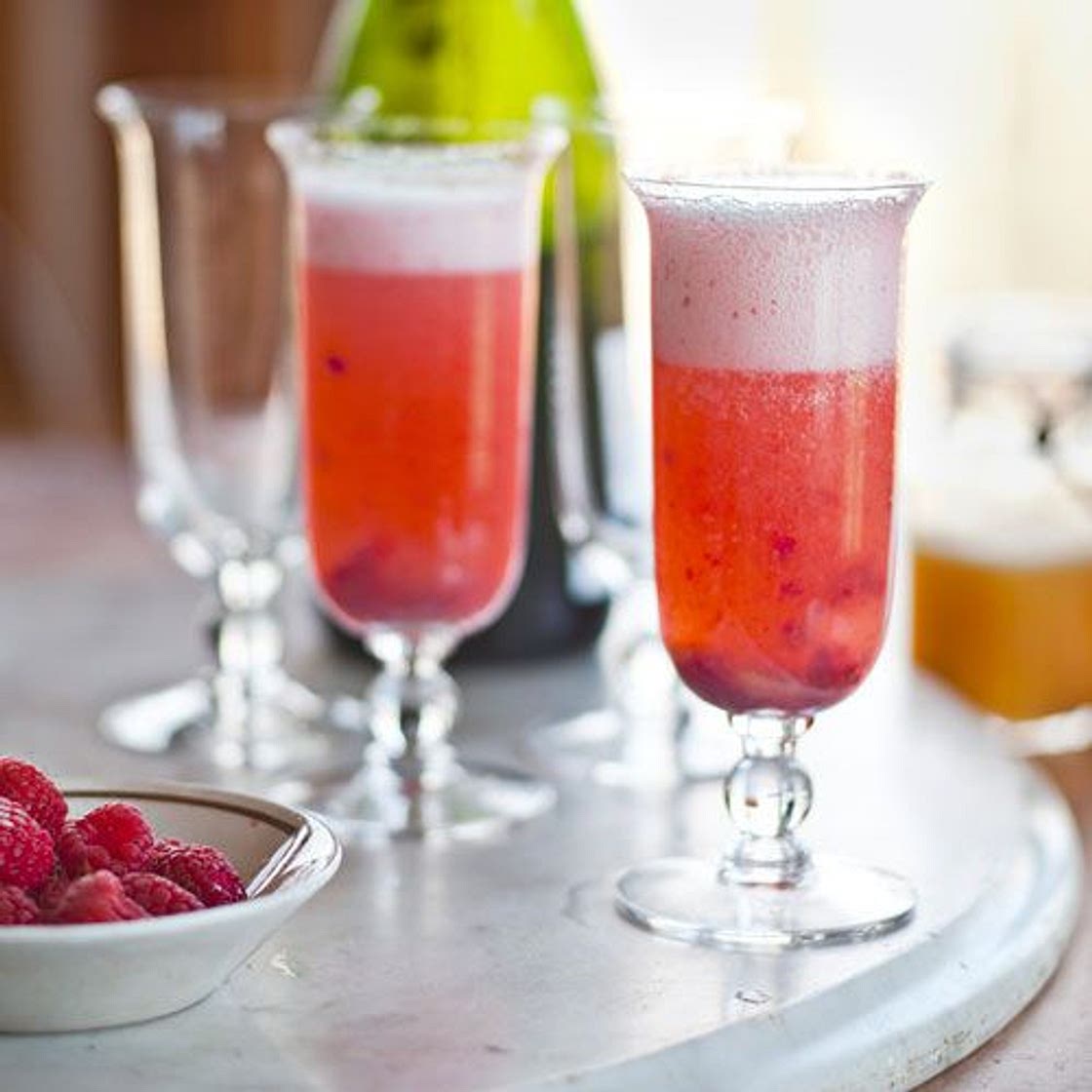 Peach Melba Mimosas