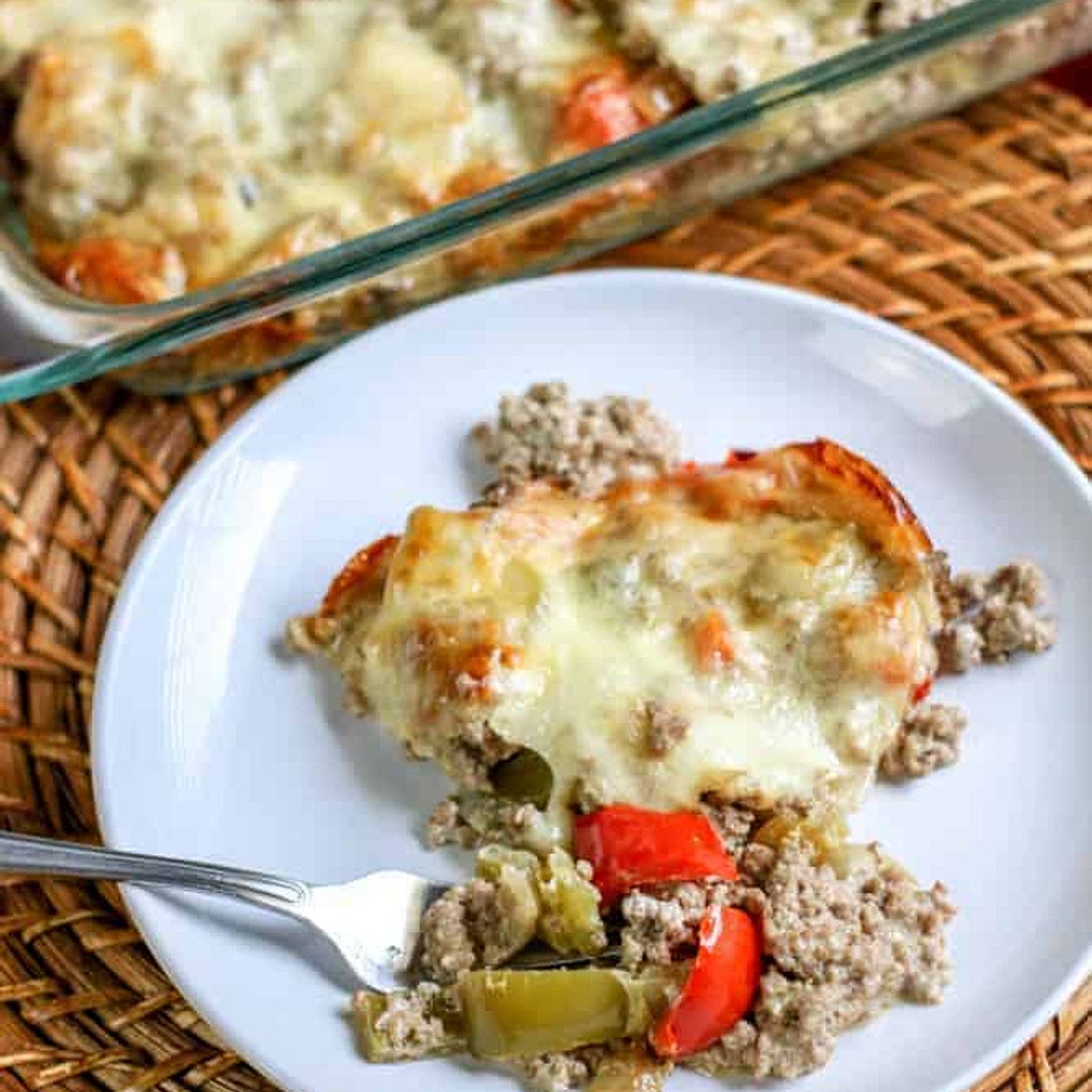 Low Carb Philly Cheesesteak Casserole