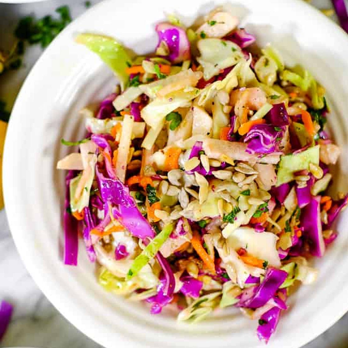 Healthy Coleslaw Recipe (Paleo + Whole30) No Mayo