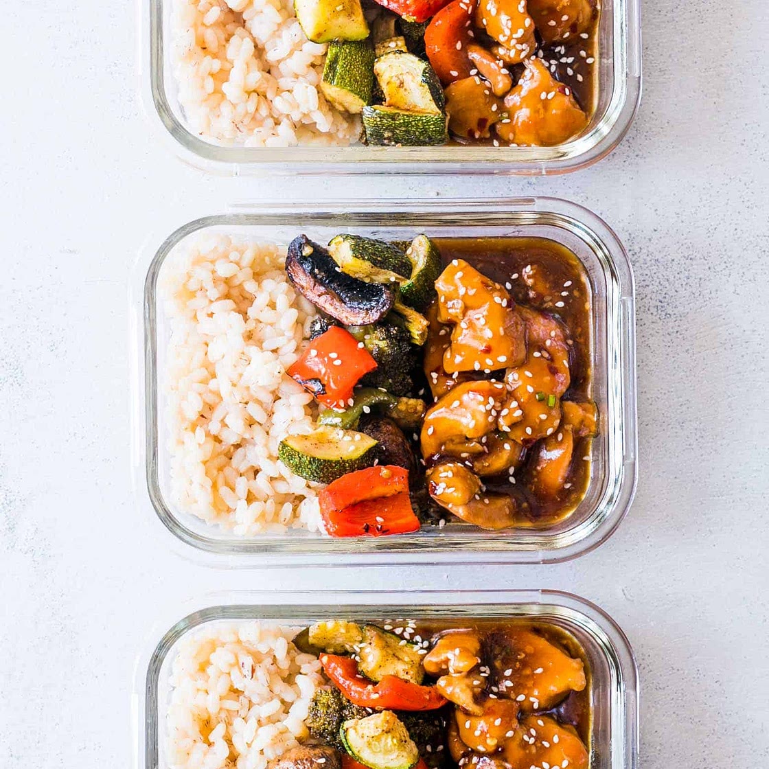 Teriyaki Chicken Stir-Fry Meal Prep Lunch Boxes