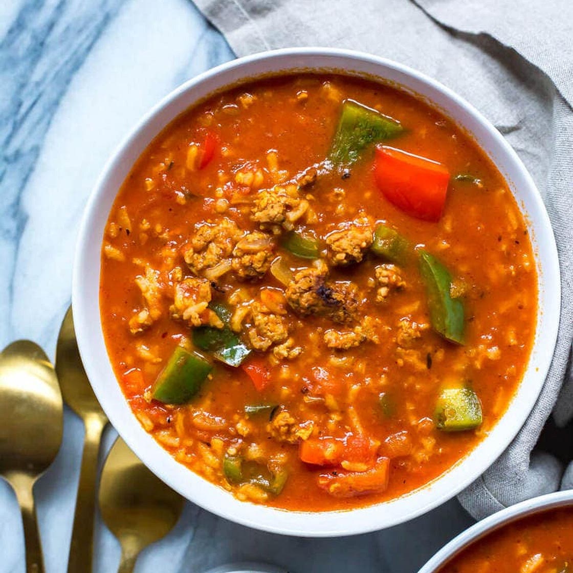 Instant Pot Stuffed Pepper Soup {PKU}