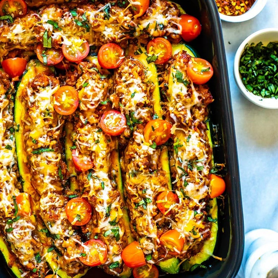 The Best Ever Italian Stuffed Zucchini Boats
