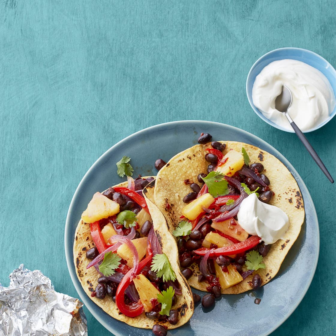 Pineapple and Black Bean Fajitas