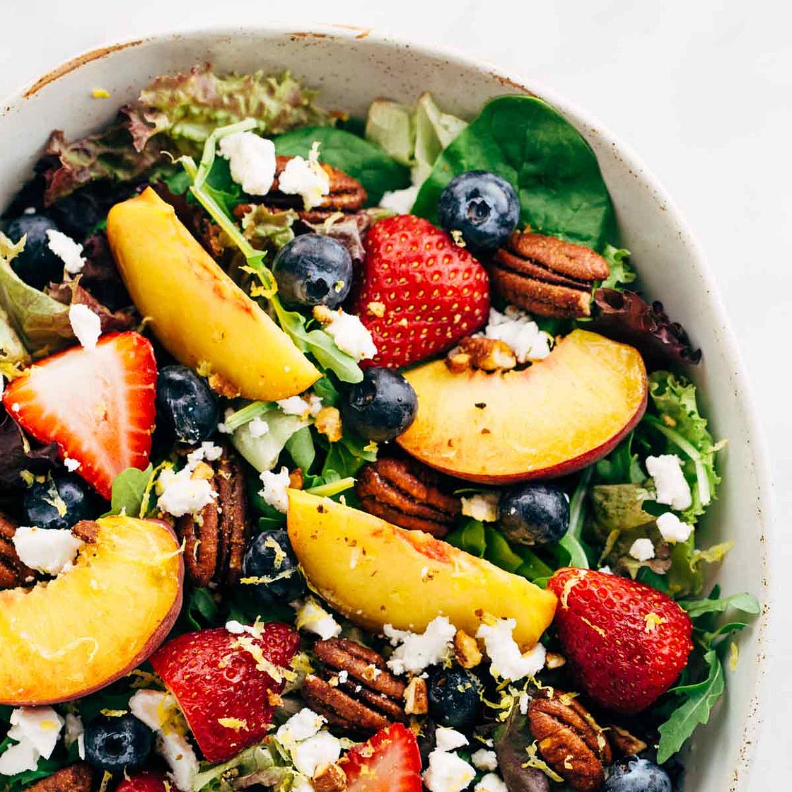 Summer Fruit Salad with Peach Dressing