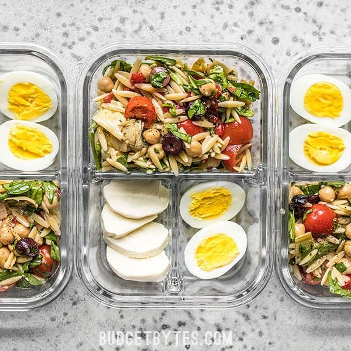 Orzo Salad Meal Prep - Vegetarian - Budget Bytes