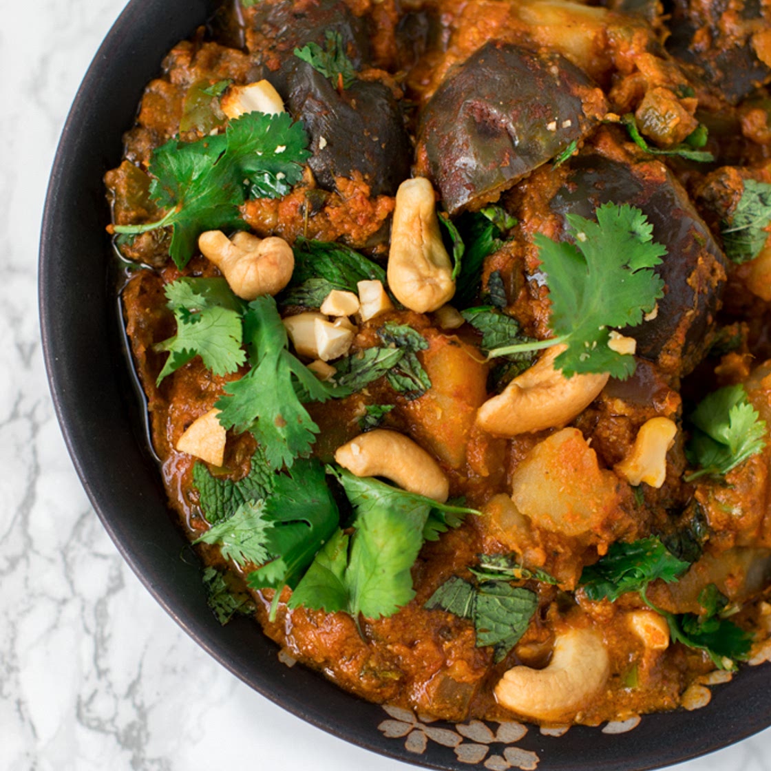 Instant Pot aloo baingan masala / potato eggplant curry
