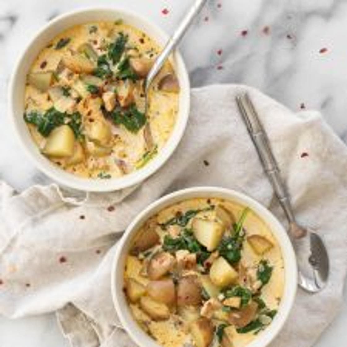 Potato, Spinach and Sausage Soup