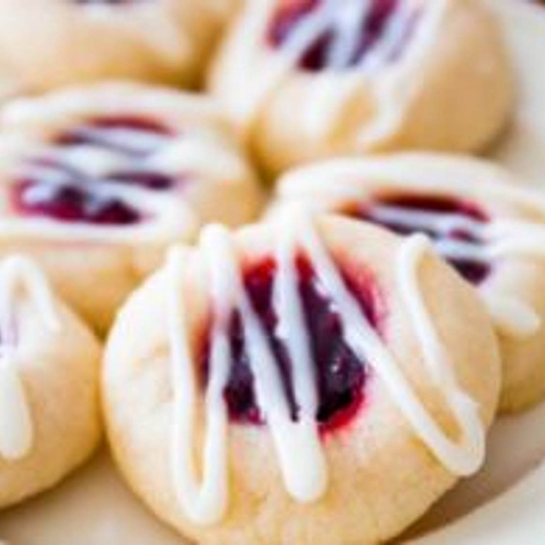 Raspberry Almond Thumbprint Cookies
