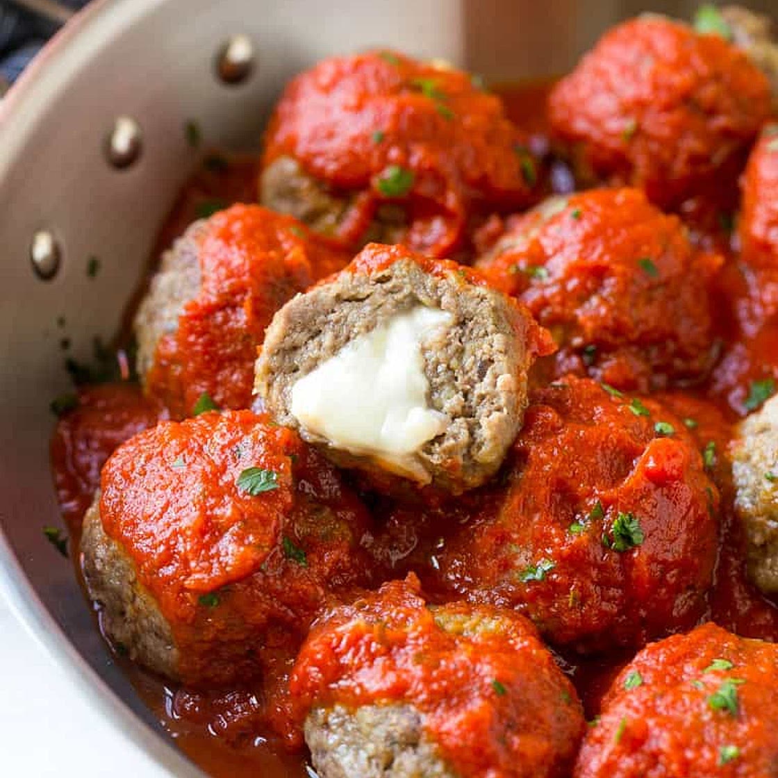 Mozzarella Stuffed Meatballs