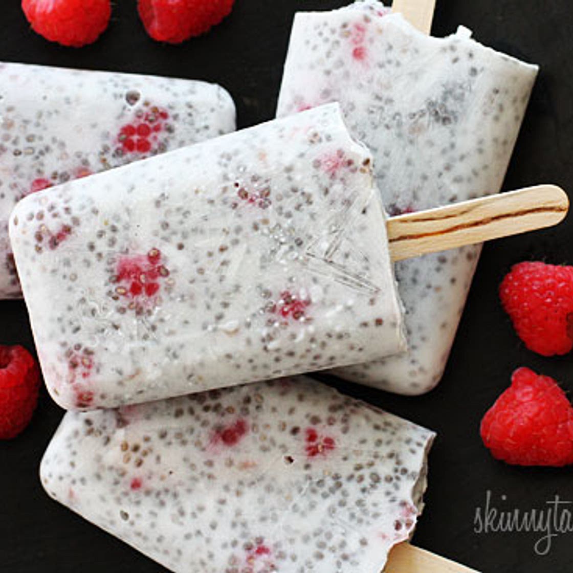 Raspberry Coconut Chia Pudding Pops
