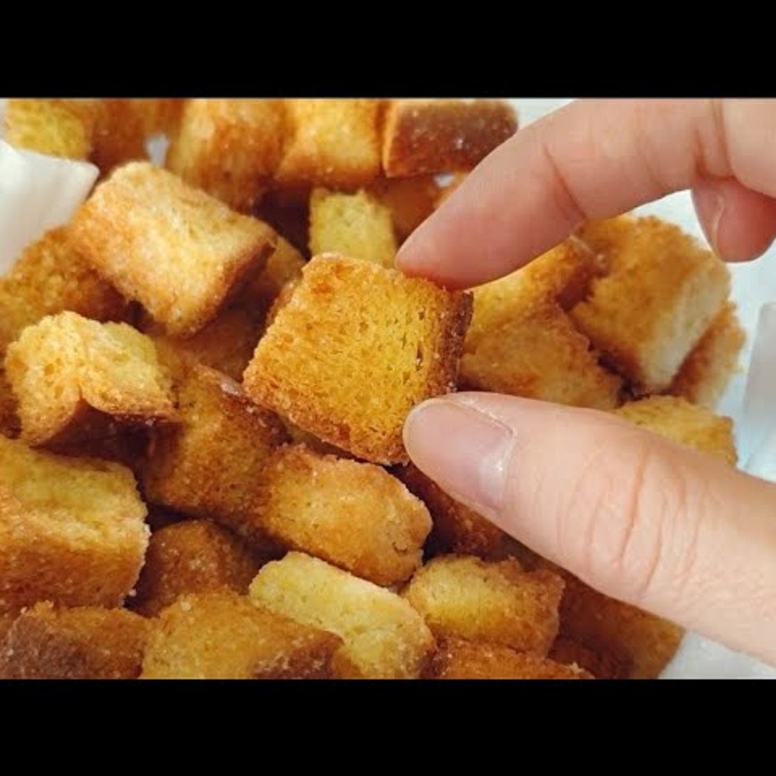 간단간식 식빵팝콘 보다 간단하고 바삭한 러스크 에어프라이어요리