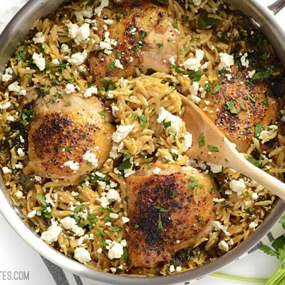 One Pot Lemon Pepper Chicken with Orzo