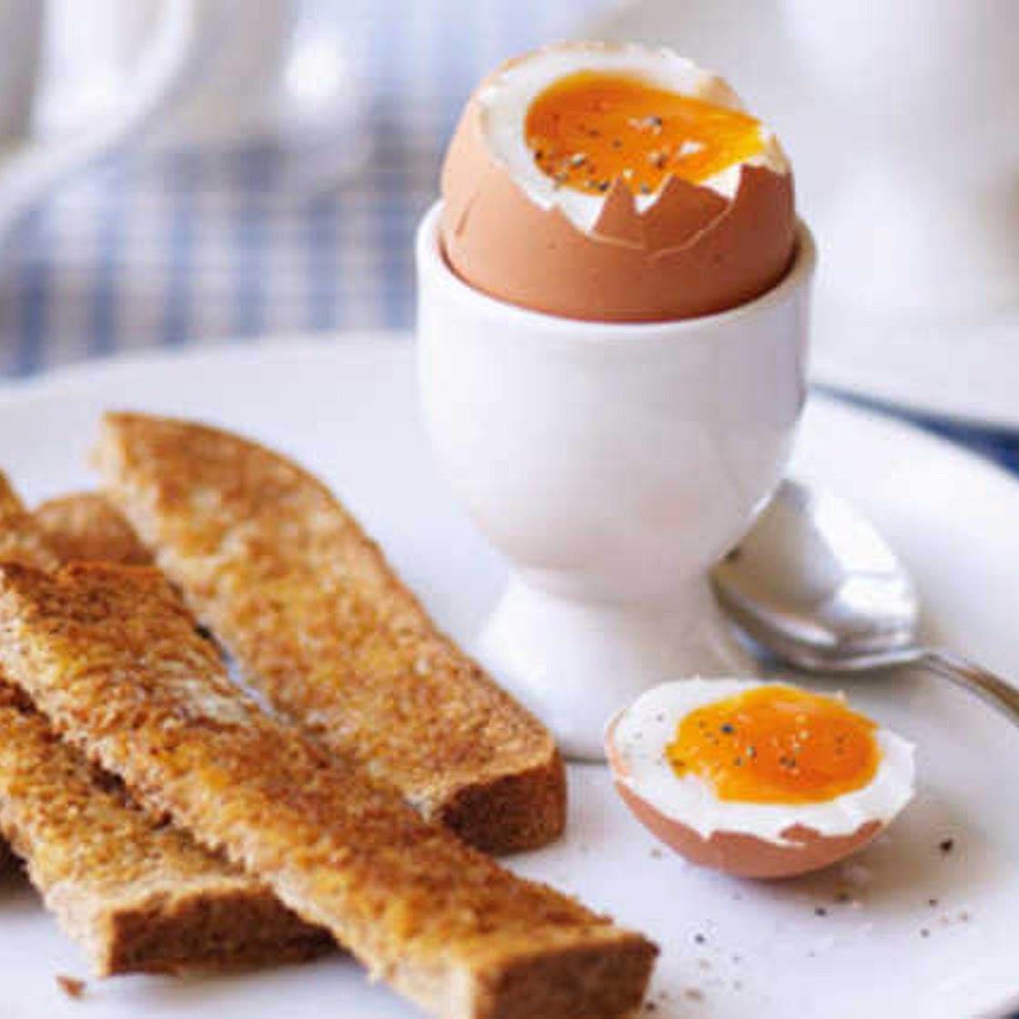 Boiled eggs and soldiers
