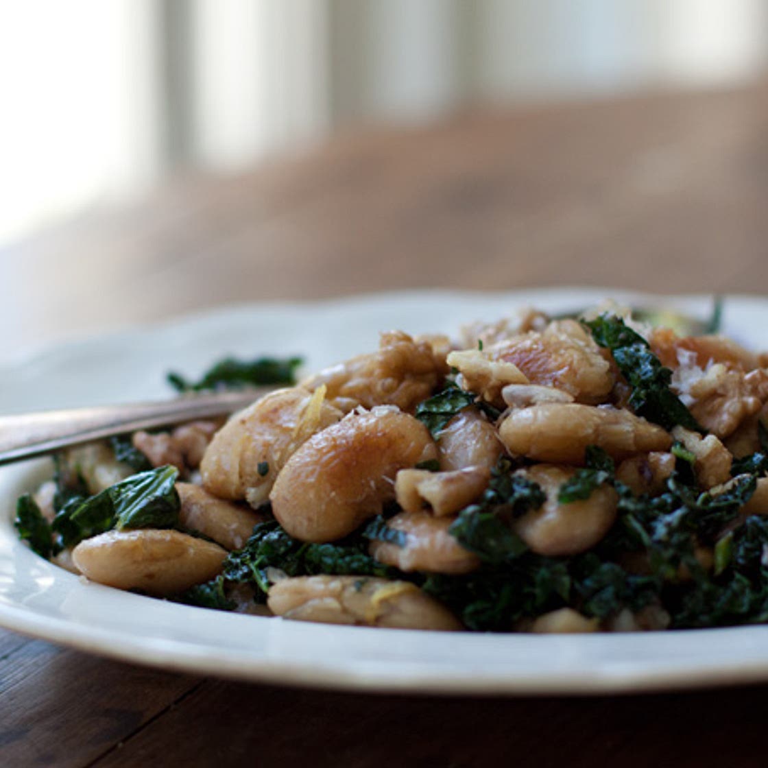 Pan-fried Corona Beans & Kale