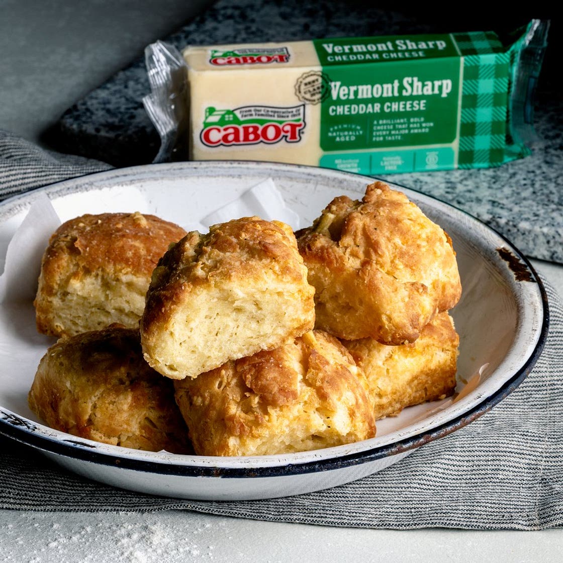 Air Fryer Cheddar Biscuits with Garlic Butter