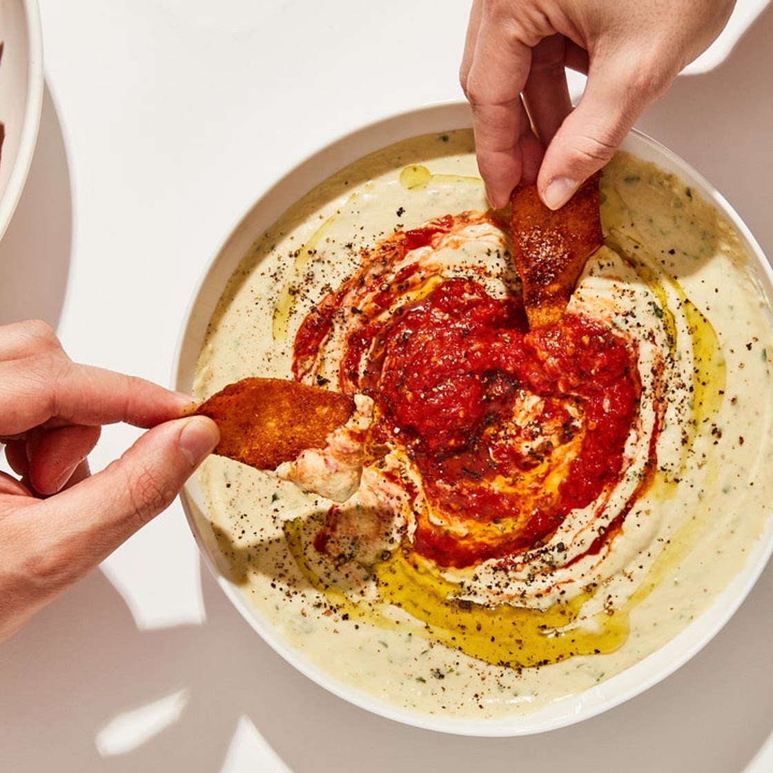 White bean dip with harissa