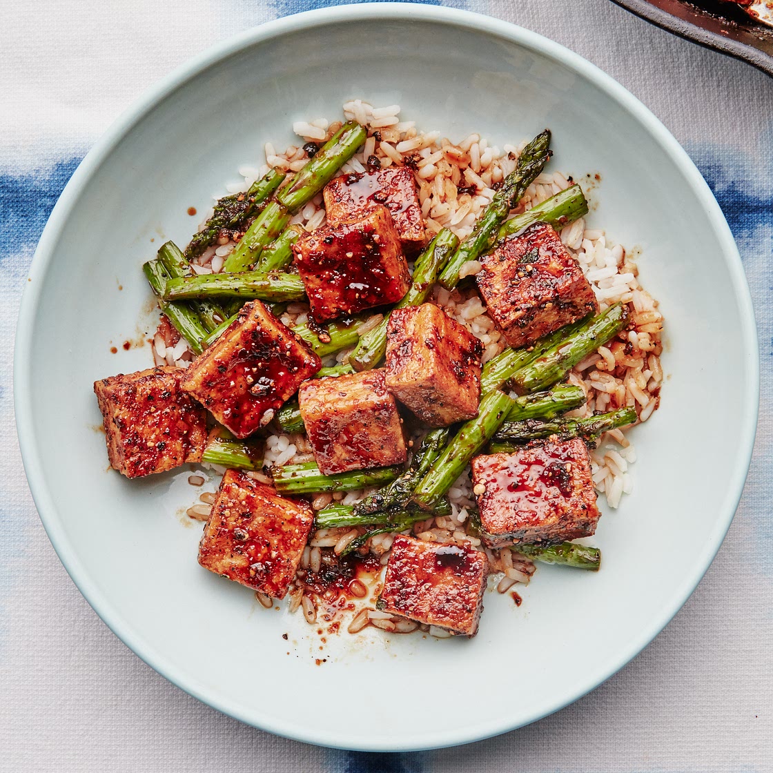 Black Pepper Tofu and Asparagus