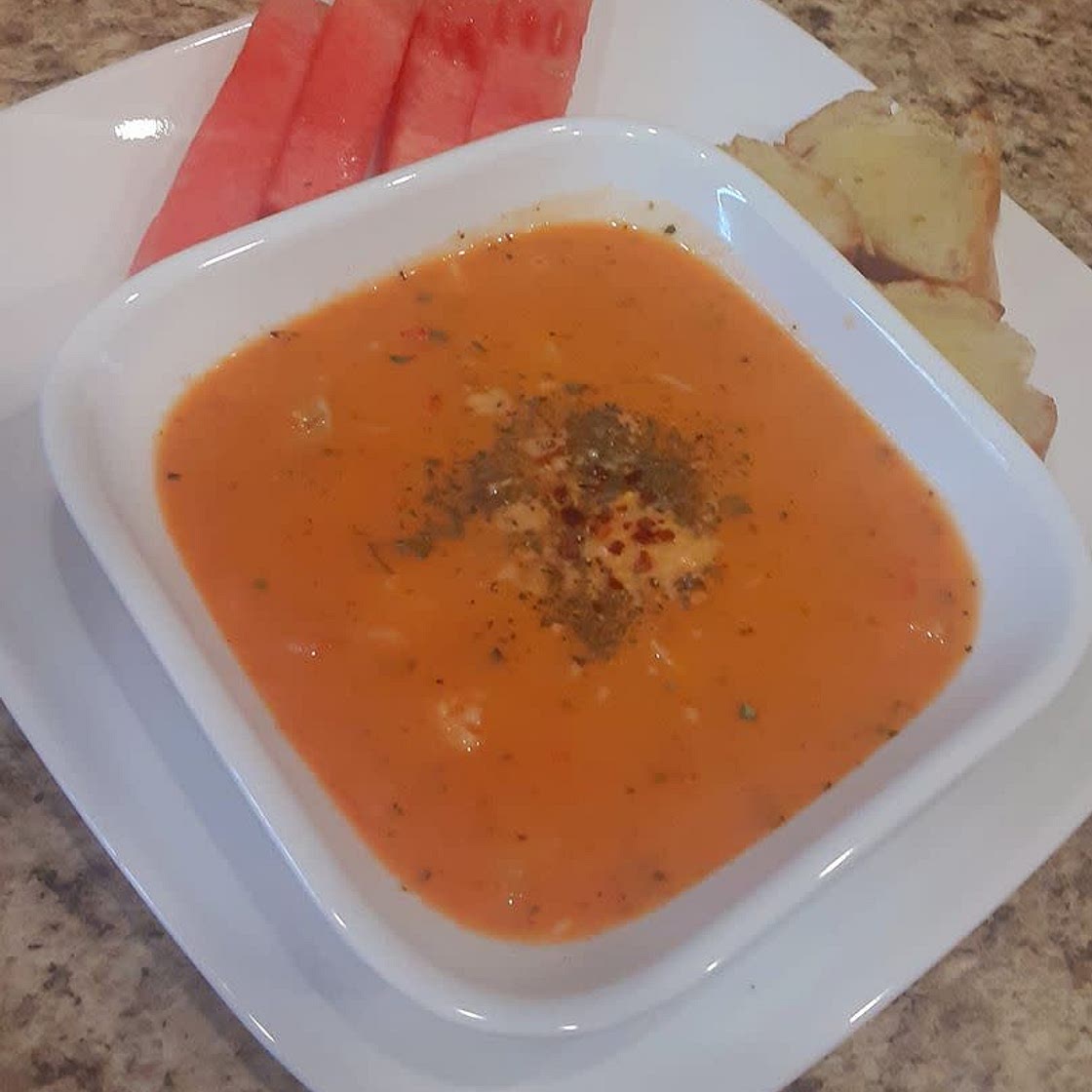 Roasted Red Pepper Crab Soup
