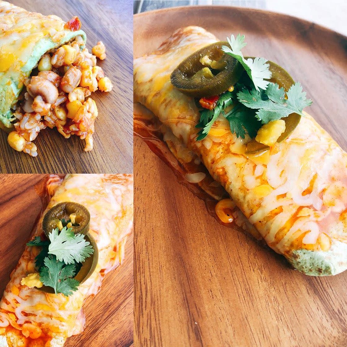 Vegetarian Enchiladas with Black-Eyed Peas & Brown Rice