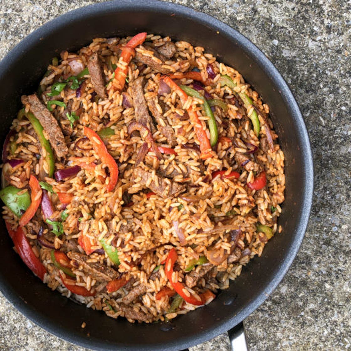 Mexican Fajita Steak and Rice
