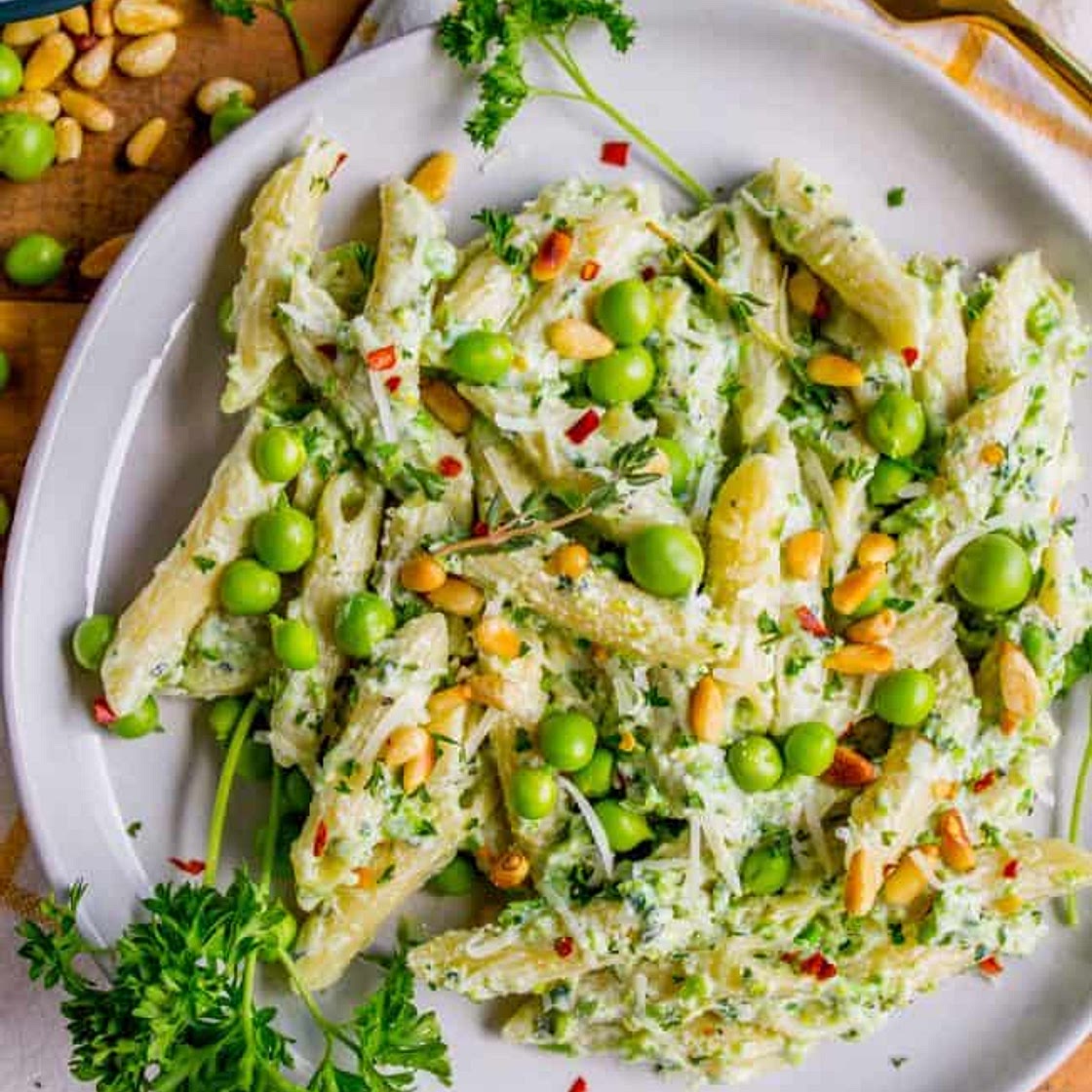 Lemon Ricotta Pasta with Fresh Peas
